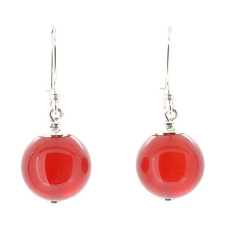 boucles-oreilles-boule-cornaline-cedric-grall-bijoux boucles d'oreilles boule argent 925/1000 cornaline cédric grall bijoux entièrement réalisé à la main fabrication artisanale