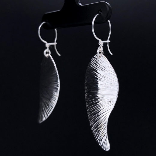Boucles D'oreilles Pendantes Feuilles En Argent Sterling - Occasion, Couleur Argenté