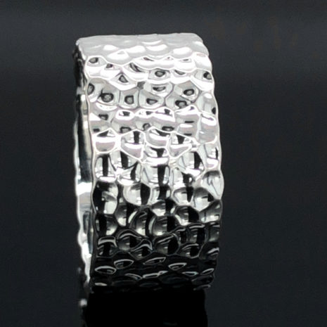 Bague Martelée Large Argent 1 Bague Martelée Large Argent 925 forgé