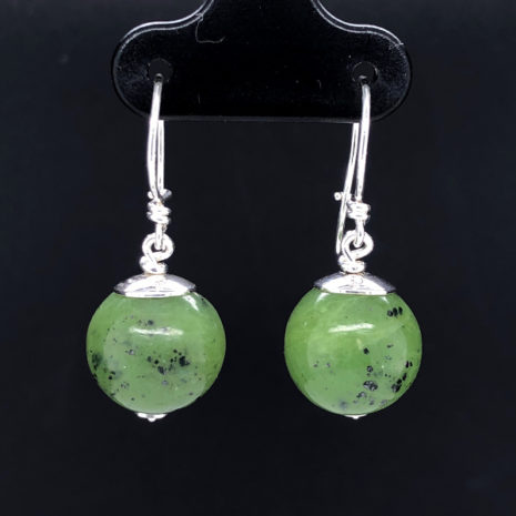 Boucles d’oreilles Boule Jade Néphrite Boucles d'oreilles Jade Néphrite (Argent 925 & pierres naturelles)