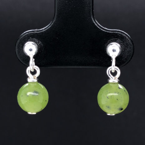 Boucles d’oreilles Clou Boule jade néphrite Boucles d'oreilles Clou Boule Argent 925 & pierres naturelles jade néphrite