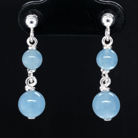 Boucles d'oreilles Clou Classic aigue-marine Boucles d'oreilles Clou Classique Argent 925 & pierres naturelles aigue-marine