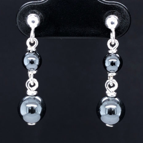 Boucles d'oreilles Clou Classic hématite Boucles d'oreilles Clou Classique Argent 925 & pierres naturelles hématite