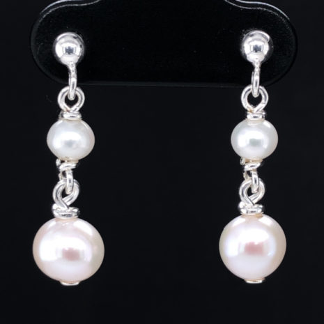 Boucles d'oreilles Clou Classique Argent 925 & pierres naturelles perle d'eau douce