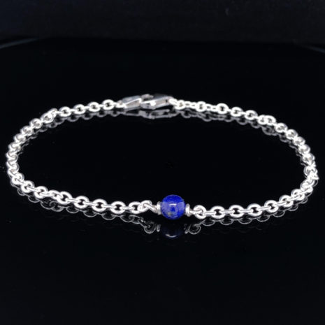 Bracelet Touche Minérale Argent 925 & pierres naturelles. Lapis-Lazuli
