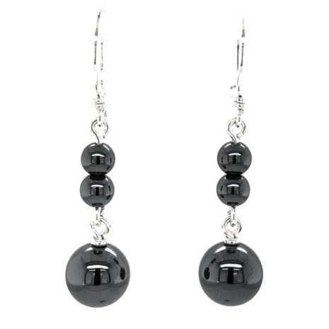 BO Minérale Hématite Boucles d'oreilles Minérale Hématite, bijou Argent 925